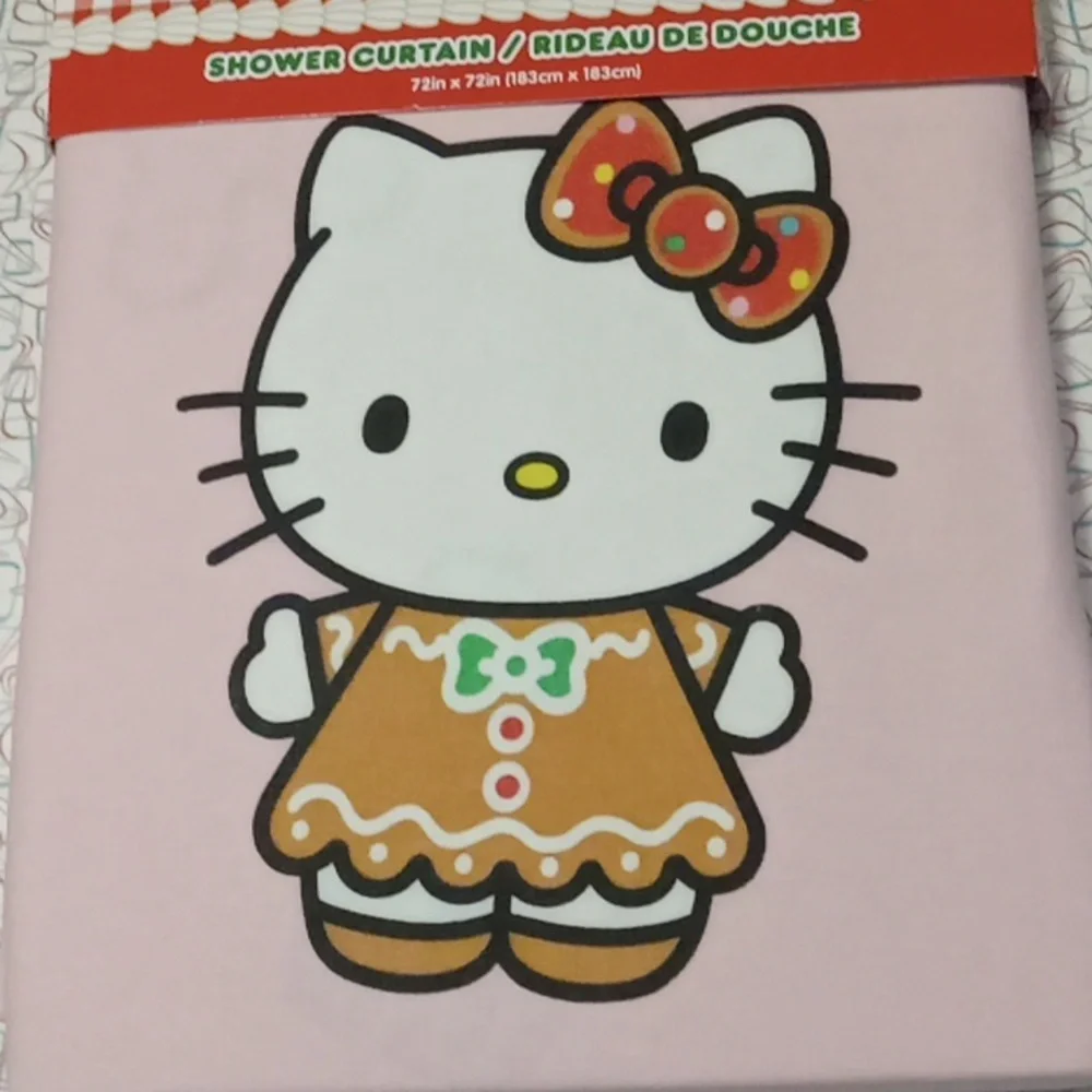 Hello Kitty Gingerbread Shower Curtain New